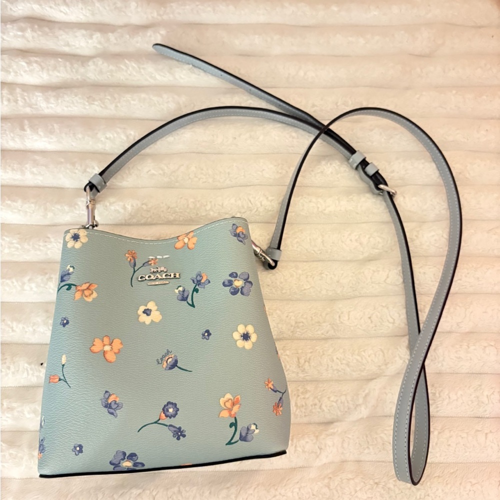 Coach Floral Blue Crossbody Bag